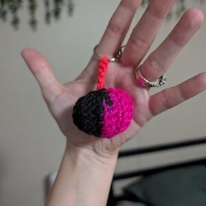 Poison Pumpkin Crochet Keychain